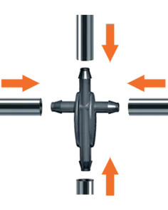 Крестовина 6мм для капельной трубки 1/4" 10шт. №3