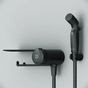Смеситель TouchReel, монтируемый в стену с гигиеническим душем и полкой AM.PM F0H85A822 X-Joy №6