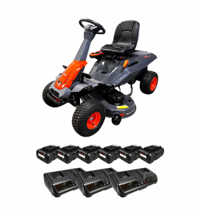 Райдер акум. BRM96 KIT, 80В, ширина захвату 96см, мульчування/боковий викид +акум.4А*год-6шт. і зарядний пристрій-3шт. №3