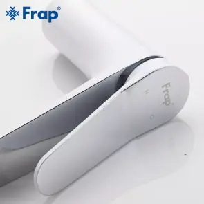 Смеситель для умывальника Frap F1045, белый/хром №4