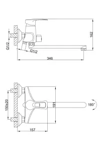 Змішувач для ванни Frap F2266, хром №5
