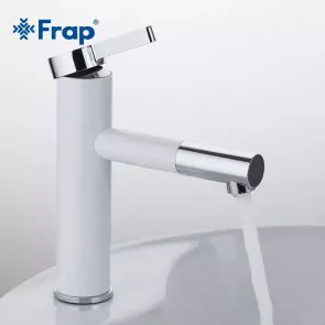 Змішувач для умивальника Frap F1052-14 високий, білий/хром №2
