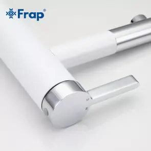 Змішувач для умивальника Frap F1052-14 високий, білий/хром №3
