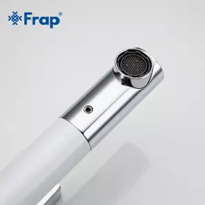 Змішувач для умивальника Frap F1052-14 високий, білий/хром №4