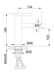 Змішувач для умивальника Frap F1052-14 високий, білий/хром №8