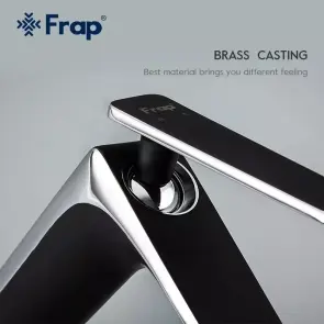 Змішувач для умивальника Frap F1057, чорний/хром №3