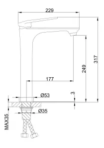 Смеситель для умывальника Frap F1052-54 высокий, белый/хром №6