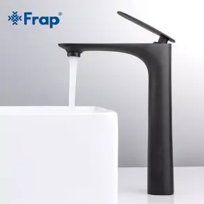 Змішувач для умивальника Frap F1052-57 високий, чорний №3