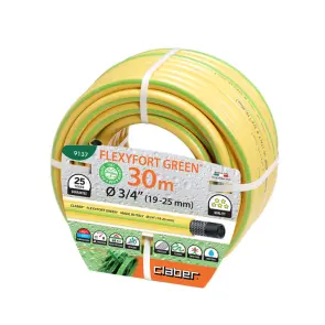 Шланг поливочный 3/4" 30м Flexyfort Green, желтый с зеленой полосой. №1
