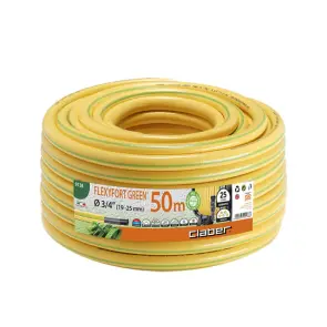 Шланг поливочный 3/4" 50м Flexyfort Green, желтый с зеленой полосой. №1