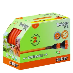 Шланг поливальний пружинний 1/2" TWIDDY 15м, з конекторами і розпилювачем №1
