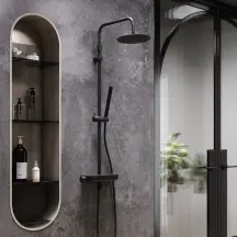 Душова система з душовим ТМС змішувачем полицею, чорний Damixa Scandinavian Pure 936760300