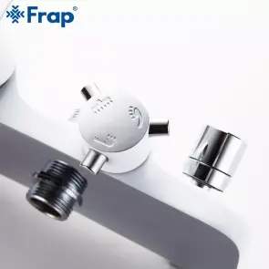 Душева система Frap F2431, поворотний вилив, лійка, білий/хром №5