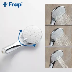 Душева система Frap F2431, поворотний вилив, лійка, білий/хром №6