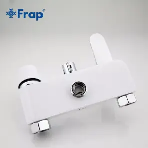 Душевая система Frap F2434, поворотный излив - переключатель на лейку, белый/хром №3