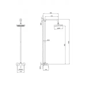 Душева система Frap F2426, хром №2