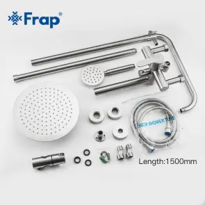 Душевая система Frap F24801, поворотный излив - переключатель на лейку, 1 режим, нержавеющая сталь №5
