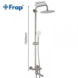 Душевая система Frap F24801, поворотный излив - переключатель на лейку, 1 режим, нержавеющая сталь №6