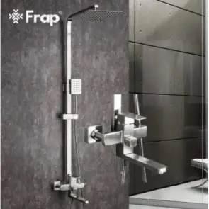 Душевая система Frap F24802, поворотный излив - переключатель на лейку, 1 режим, нержавеющая сталь №2