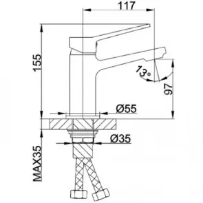 Смеситель для умывальника Frap F1062, черный №6