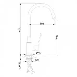 Корпус кухонного смесителя Frap F4461 под гибкий излив, хром №2