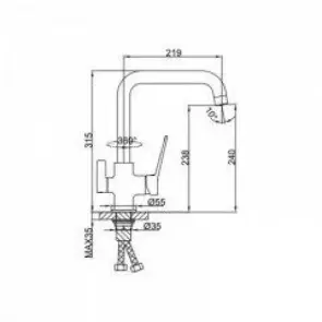 Смеситель для кухни Frap F4362 на две воды, черный №2