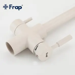Змішувач для кухні Frap F4352-24 на дві води, білий №3