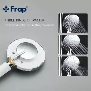Душева система Frap F2449-20, перемикач на лійку, 3 режими, білий/хром №7