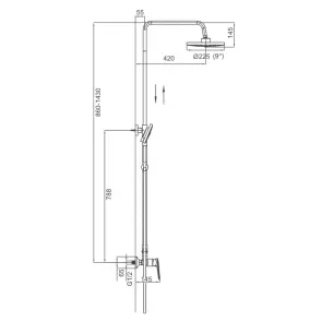 Душева система Frap F2449-20, перемикач на лійку, 3 режими, білий/хром №8