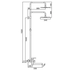 Душевая система Frap F24801-6, поворотный излив - переключатель на лейку, 1 режим, черный №6