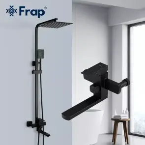 Душевая система Frap F24802-6, излив - переключатель на лейку, 1 режим, черный №2