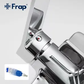 Душева система Frap F2461, поворотний вилив - перемикач на лійку, 3 режими, хром №6