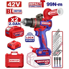 Дрель-шуруповерт аккумуляторный EMTOP ECIDL429982 №1