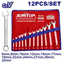 Комплект комбинированных ключей EMTOP ECSS11202, 12 шт.