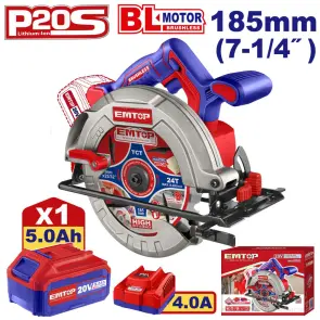 Пила дискова акумуляторна EMTOP ELCS18513 №1