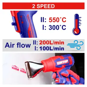 Фен технический аккумуляторный EMTOP EHGN20065 №2