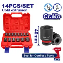 Набір ударних головок EMTOP EMSSD12141 1/2 14 шт.