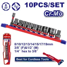 Набор ударных головок EMTOP EMSSD38104 3/8" 10 шт.