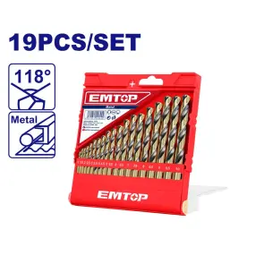 Набір свердел EMTOP ETDBB11196, 19 шт. №1