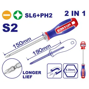 Викрутка 2 в 1 EMTOP ESDRH2061 №1
