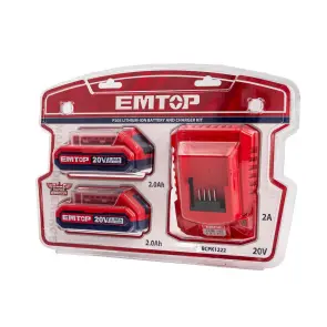 Комплект EMTOP ELBCPK1222 серии P20S 2Ahх2 (ЗУ EFCR20200 + 2 АКБ EBPK20011) №3