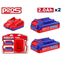 Комплект EMTOP ELBCPK2212 серии P20S 2Ahх2 (ЗУ EFCR20200 + 2 АКБ EBPK20011)