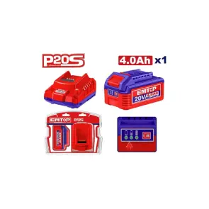 Комплект EMTOP ELBCPK1012 серии P20S 4Ah (ЗУ EFCR20200 + АКБ EBPK20021) №1