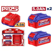 Комплект EMTOP ELBCPK2513 серии P20S 5Ahх2 (ЗУ EFCR20411 + 2 АКБ EBPK20031)