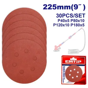 Набір шліфувальних дисків EMTOP EKRS225030, 30 шт. №1