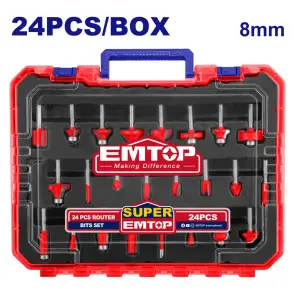 Набор фрез EMTOP ERRT24082 8 мм, 24 шт №1