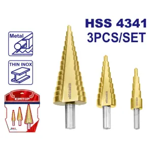Набір ступінчастих свердел EMTOP ESDL80401, 3 шт. №1