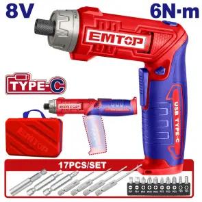 Викрутка акумуляторна EMTOP ECSR0803 №1
