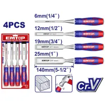Набор стамесок EMTOP EWCT0401, 4 шт.
