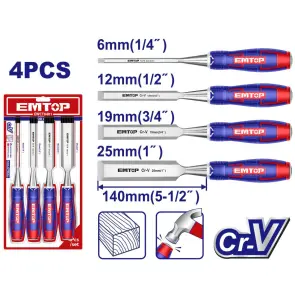 Набір стамесок EMTOP EWCT0401, 4 шт. №1